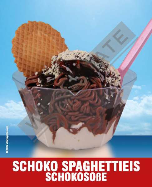 Schoko Spaghettieis Magnetschild