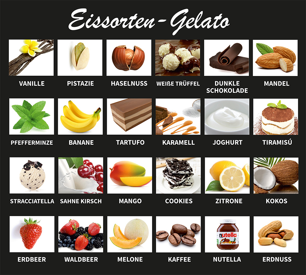Produkt -Eissorten Schild 100x100cm