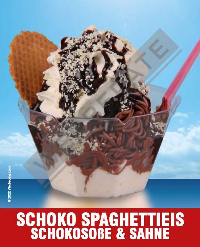 Produkt -Schoko Spaghettieis mit Sahne Magnetschild